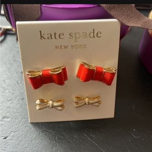 2 Pair, Kate Spade post bow earrings